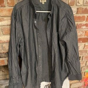 Haggar Dark Gray Patterned Shirt